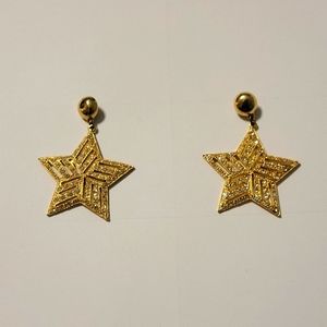 Star Shaped Earrings with Faux Mini Diamonds